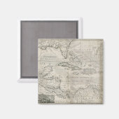 Karte der Karibik | 1715 Magnet (Vorderseite/Rückseite)