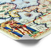 Karte der karibischen Inseln Poster (Ecke)