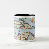 Karte der karibischen Inseln Zweifarbige Tasse (Mittel)