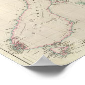 Karte der Kolonie von Neuseeland Poster (Ecke)