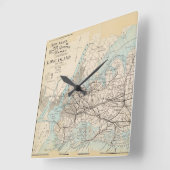 Karte der Könige, Königinnen, Long Island Quadratische Wanduhr (Winkel)