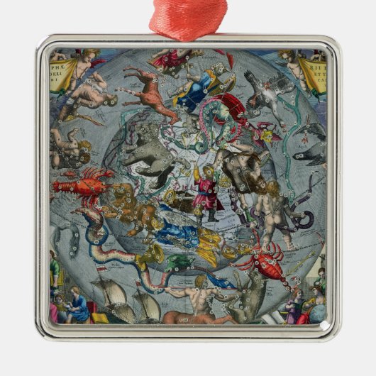 Karte der Konstellationen vom Nord Ornament Aus Metall (Vorne)