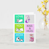 Karte der Kuss-u. Umarmungs-Hundeglückliche Mutter (Gelbe Blume)