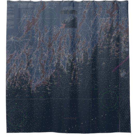 Karte der Küste Maine Duschvorhang (Vorderseite)