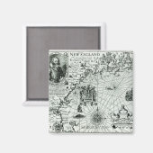 Karte der Küste Neuenglands Magnet (Vorderseite/Rückseite)