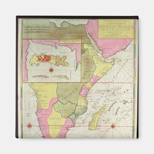 Karte der Länder Afrikas Magnet (Vorne)