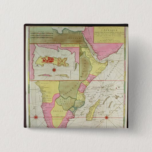 Karte der Länder von Afrika Button (Vorderseite)