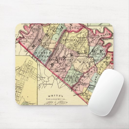 Karte der Landkreis Morgan, Berkeley und Jefferson Mousepad (Mit Mouse)