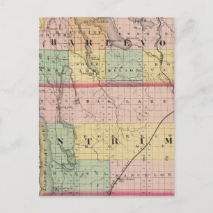 Karte der Landkreise Charlevoix und Antrim, Michig