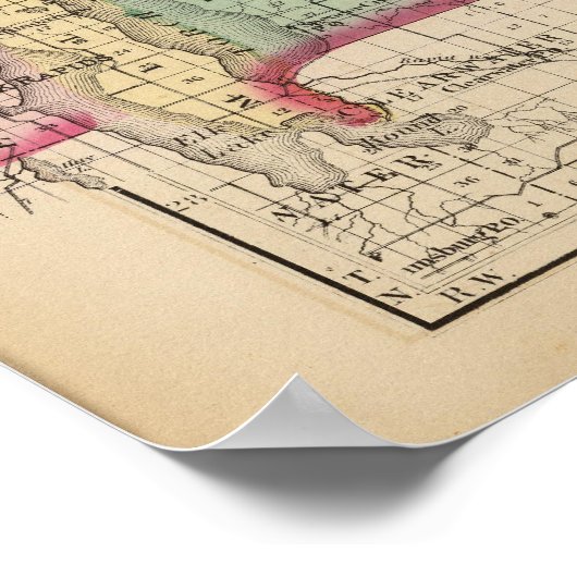 Karte der Landkreise Charlevoix und Antrim, Michig Poster (Ecke)