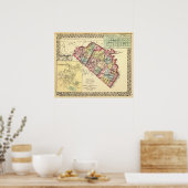 Karte der Landkreise Morgan, Berkeley und Jefferso Poster (Küche)