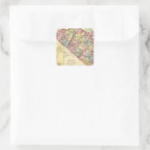 Karte der Landkreise Morgan, Berkeley und Jefferso Quadratischer Aufkleber (Tasche)