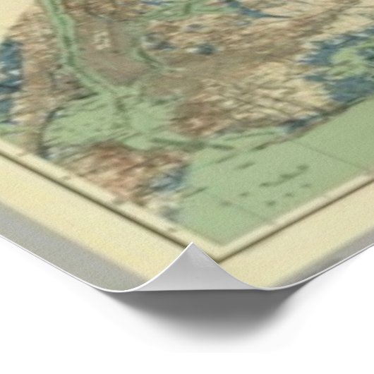 Karte der langen Insel Poster (Ecke)