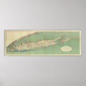 Karte der langen Insel Poster (Vorne)