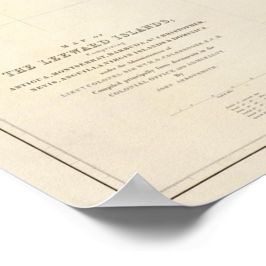 Karte der Leeward-Inseln Poster (Ecke)