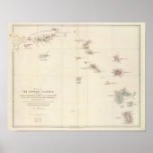 Karte der Leeward-Inseln Poster (Vorne)