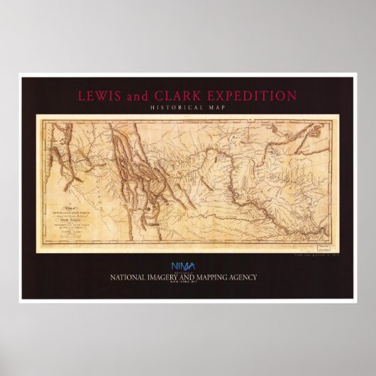 Karte der Lewis und Clark Expedition Poster (Vorne)