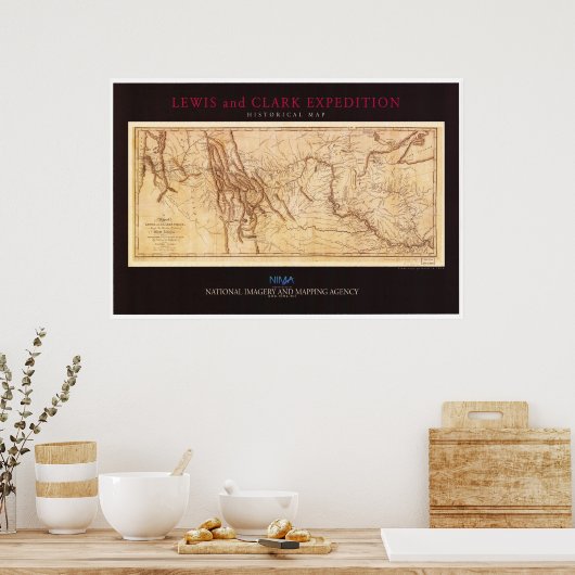 Karte der Lewis und Clark Expedition Poster (Küche)
