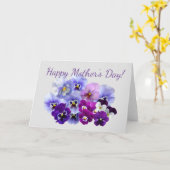 Karte der lila Stiefmütterchen-Blumenmutter Tages (Gelbe Blume)