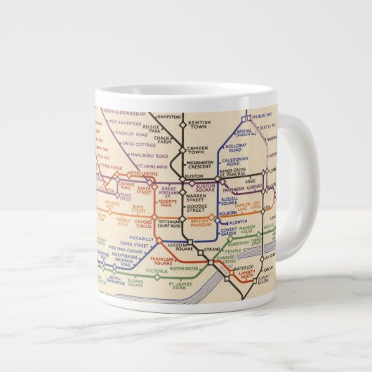 Karte der Londoner Untergrund Railways Jumbo-Tasse (Vorderseite Rechts)
