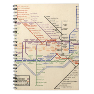 Karte der Londoner Untergrund Railways Notizblock
