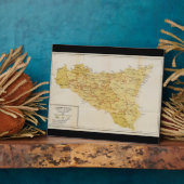 Karte der Mafia-Tätigkeit in Sizilien Italien 1900 Fotoplatte (Seite)