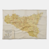 Karte der Mafia-Tätigkeit in Sizilien Italien 1900 Geschirrtuch (Horizontal)