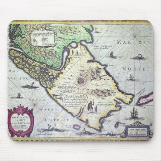 Karte der Magellan Straßen, Patagonia Mousepad (Vorne)