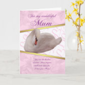 Karte der Mama-Mutter Tagesmit Schwan - Rosa (Gelbe Blume)