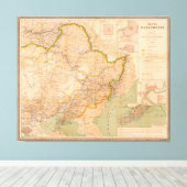 Karte der Mandschurei, China (1901) Leinwanddruck (Insitu (Holzboden))
