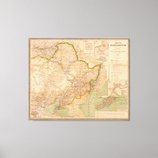 Karte der Mandschurei, China (1901) Leinwanddruck (Vorderseite)
