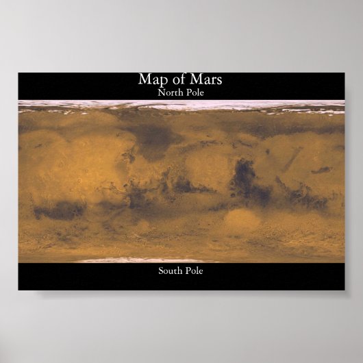 Karte der Mars Poster (Vorne)