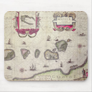 Karte der Moluccan Insel, graviert Mousepad