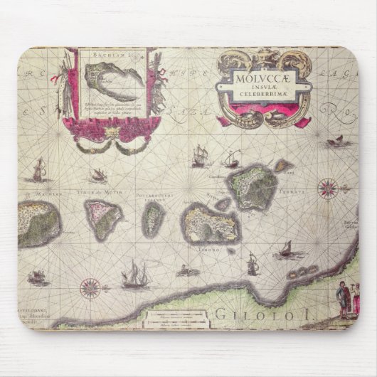 Karte der Moluccan Insel, graviert Mousepad (Vorne)