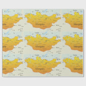 Karte der Mongolei Geschenkpapier (Flach)