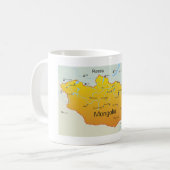 Karte der Mongolei Kaffeetasse (Vorderseite Links)