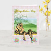 Karte der Mutter Tages, mit wenigem Dalmatinerhund (Gelbe Blume)