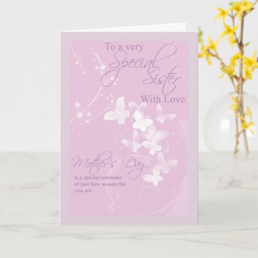 Karte der Mutter Tages, spezielle Schwester (Gelbe Blume)