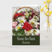 Karte der Mutter Tagesfür Freund auf Tschechen (Gelbe Blume)