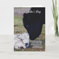 Karte der Mutter Tagesmit Frühlings-Kuh und Kalb -