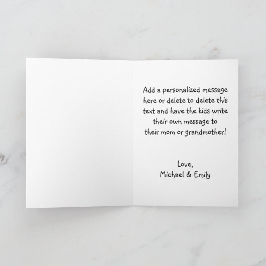 Karte der Mutter Tagesvon den Kindern (Innenseite)