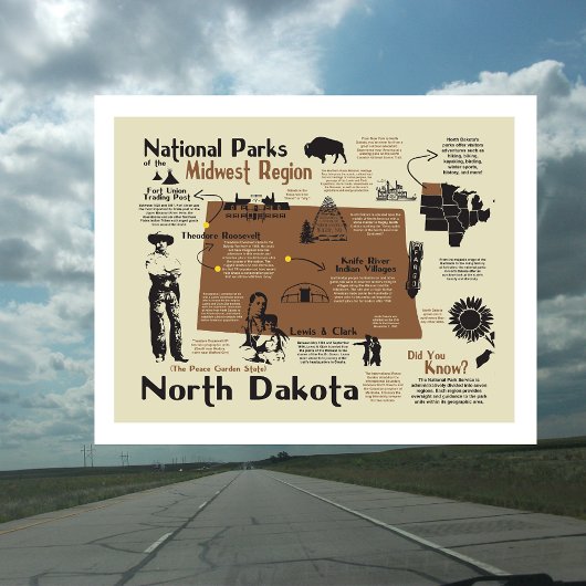 Karte der Nationalparks in Nord-Dakota