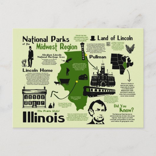 Karte der Nationalparks von Illinois (Vorderseite)