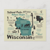Karte der Nationalparks von Wisconsin (Vorderseite)