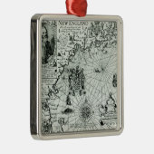 Karte der Neu-England Küstenlinie Ornament Aus Metall (Rechts)