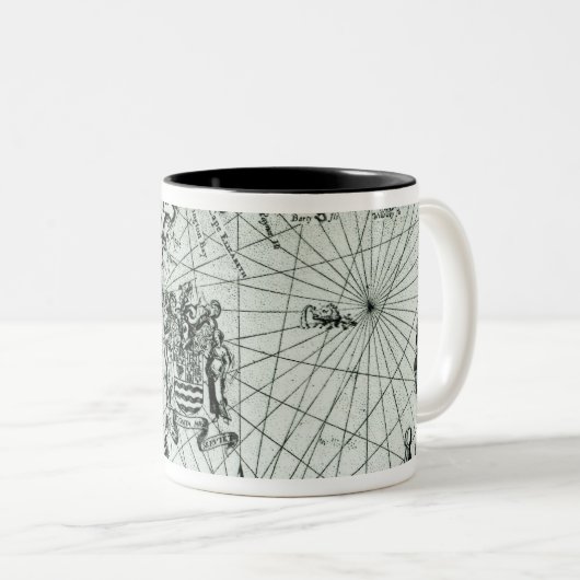 Karte der Neu-England Küstenlinie Zweifarbige Tasse (VorderseiteRechts)