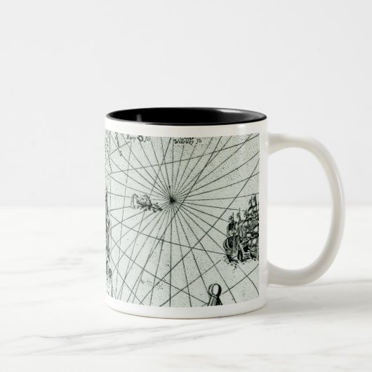 Karte der Neu-England Küstenlinie Zweifarbige Tasse (Rechts)