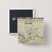 Karte der neuen Alaska-Goldfelder Button (Vorne & Hinten)