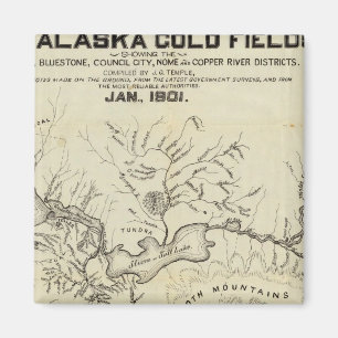 Karte der neuen Alaska-Goldfelder Magnet