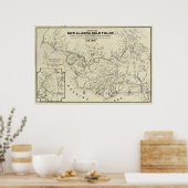 Karte der neuen Alaska-Goldfelder Poster (Küche)